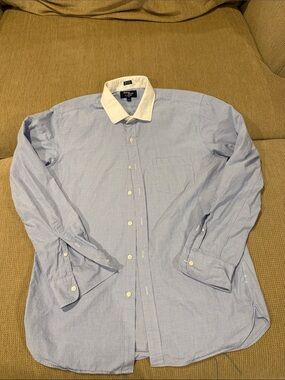 J. Crew Light Blue Dress Shirt with White Contrast Collar
